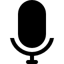 simbolo dell'interfaccia vocale della silhouette del microfono icona