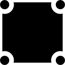 forma quadrata con punti sugli angoli icona