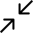 recolher símbolo diagonal de duas setas 