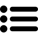 símbolo de lista de três itens com pontos 