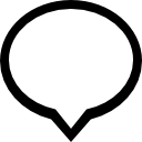 palloncino con contorno ovale di commento icona