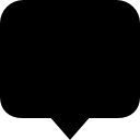 chat zwart rechthoekig afgerond spraakballon-interfacesymbool icoon
