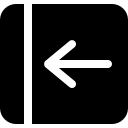 Back arrow solid square button icon
