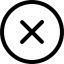 fechar símbolo de botão circular 