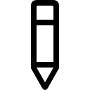 símbolo de ferramenta vertical com contorno grande de lápis 