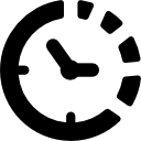 símbolo de reloj de forma circular icon