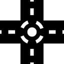 vue de dessus de croix de route 