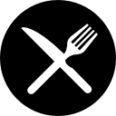 cruz de tenedor y cuchillo en un plato para no comer 