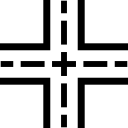 croisement de routes traversant la vue de dessus icon