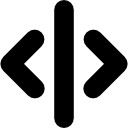 frecce destra e sinistra con linea verticale al centro icona