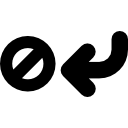 gebogener pfeil, der verbotssymbol zeigt icon