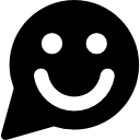 visage souriant en ballon de discours circulaire Icône