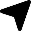 schwarzes symbol des oberen rechten pfeils icon