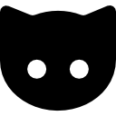faccia nera del gatto icona