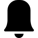 simbolo di campanello pieno di allarme nero icona