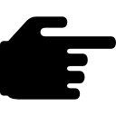zeigefinger zeigt von der gefüllten handform nach rechts icon