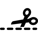 cortar con una tijera en línea discontinua icon