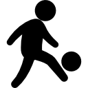 silueta de hombre jugando al fútbol 