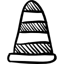 ferramenta de construção desenhada à mão em cone com listras 