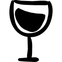 copa de vino bebida dibujada a mano icon