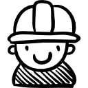 trabalhador de construtor desenhado à mão 