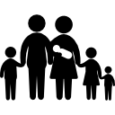 família de seis, incluindo um bebê 