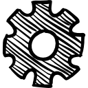 herramienta dibujada a mano rueda dentada 