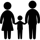 Father mother and son silhouette icon