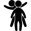 zwei kinder spielen silhouetten icon