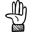 señal de parada de mano dibujado a mano 