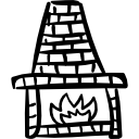 chimenea de ladrillos con llamas icon