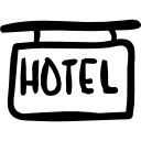 hotel señal rectangular dibujada a mano. 