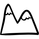 Mountains hand drawn outline free icon