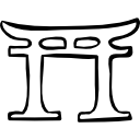 esquema dibujado a mano de construcción de arco de japón 