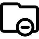 Folder remove outlined button 