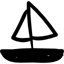 barco de vela transporte dibujado a mano 