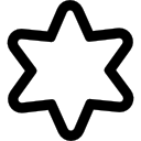 contorno de estrella de seis puntos icon