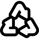 Arrows recycling triangle outline 