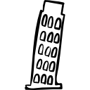 profilo disegnato a mano della costruzione della torre di pisa icona