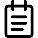 notebook con contorno di linee di testo icona