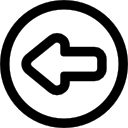 freccia sinistra in un contorno circolare icona