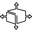 paquete de contorno ultradelgado con flechas de cuatro direcciones icon