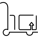 carro plataforma logística con contorno ultrafino para equipaje icon