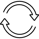 flechas circulares en sentido horario contorno delgado icon