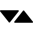 triângulos de setas apontando para lados opostos 