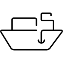 transporte en barco logístico vehículo ultradelgado con cajas 