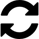 rotation du cercle de deux flèches dans le sens des aiguilles d'une montre Icône