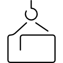 caja ultradelgada de logística en una grúa 