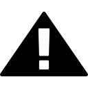 sinal de exclamação de advertência em um triângulo Ícone