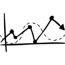 gráfico de estadísticas de línea en zig zag 